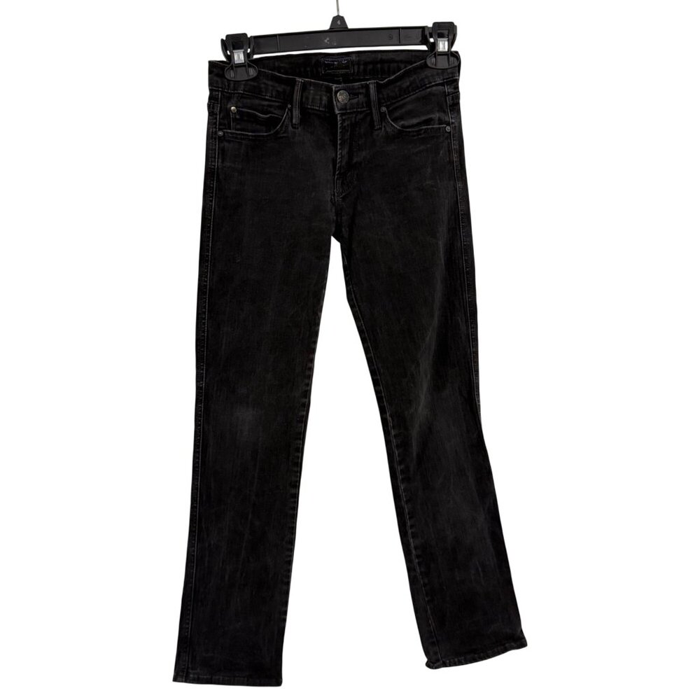 Mother Rascal Cuff Black Jeans in Dashing & Dangerous Faded Black Wash Sizeโ 25